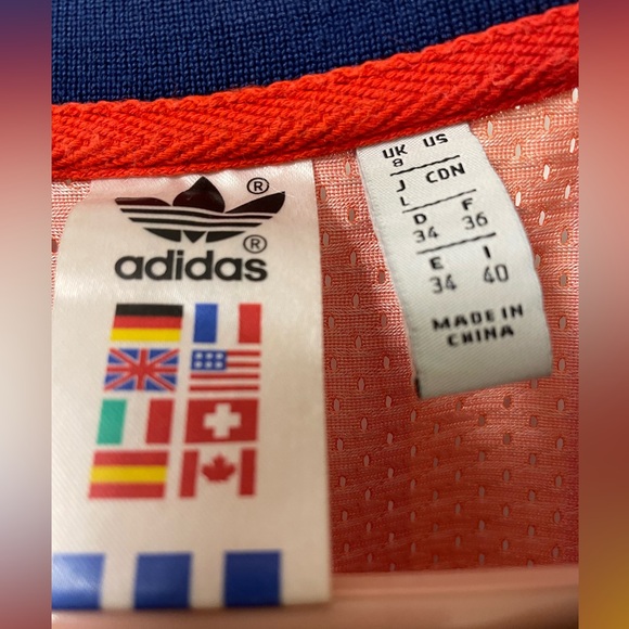 Adidas Red Mesh Striped Tank Side Slit Dress with Embroidered Emblem & Signature - Picture 5 of 9